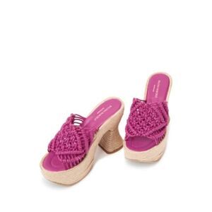 PALOMA BARCELO Womens Pink 2-1/2" Platform Salma Almond Flare Shoes 37